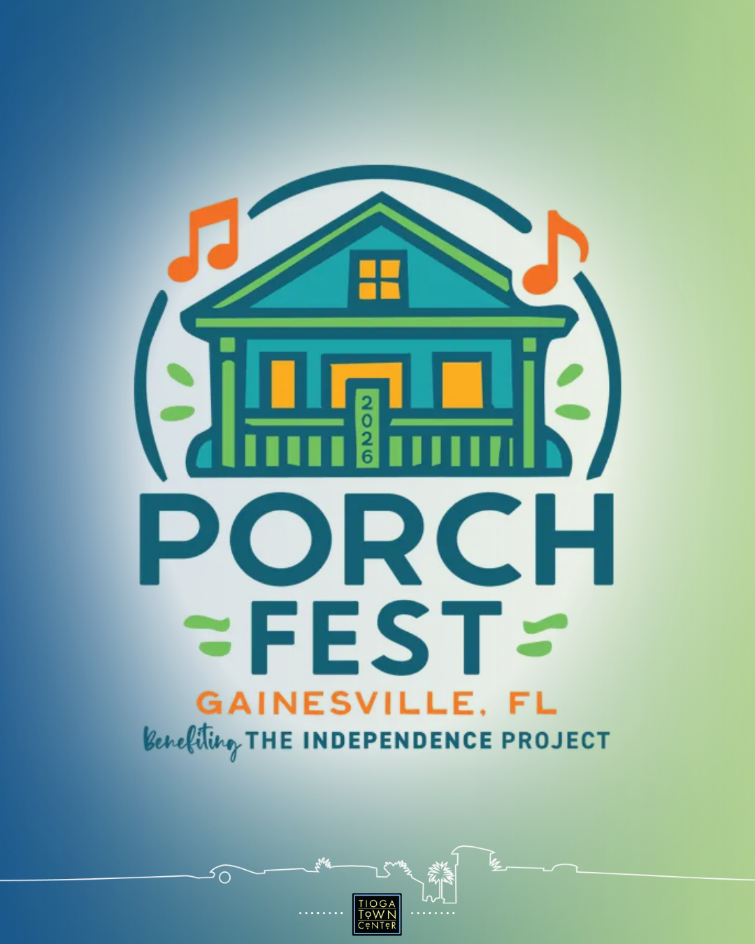 Porchfest at Tioga Town Center image benefiting The Independence Project